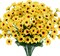 Set of 8 Bundles Artificial Mini Sunflowers – Silk Yellow Faux Sunflower & Gerbera Daisy Bouquets (13.77") for Home, Kitchen, Wedding Centerpieces, Gravesite & Indoor/Outdoor Decor